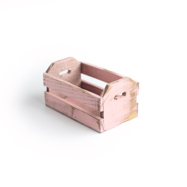 Caixotinho Mini de madeira para cenário Cor 02 - Rosa pastel