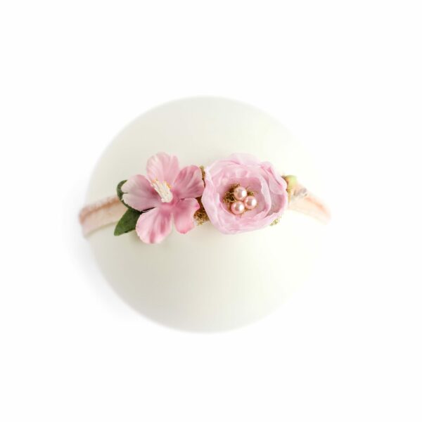 Headband floral - Modelo V Rosa