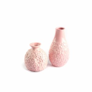Vasinho de cerâmica rosa bebê Rosa  M