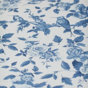 Manta floral de tecido para puff Azul