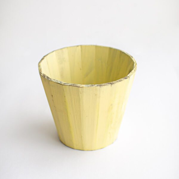 Vaso de madeira Cor 03 - Amarelo claro